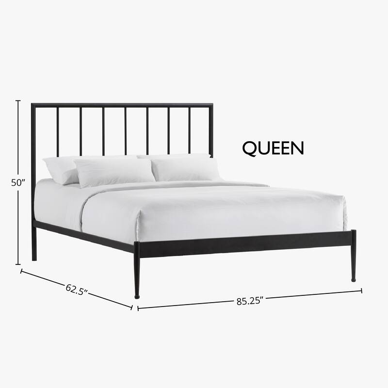 Intercon Modern Metal Panel Bed, Black