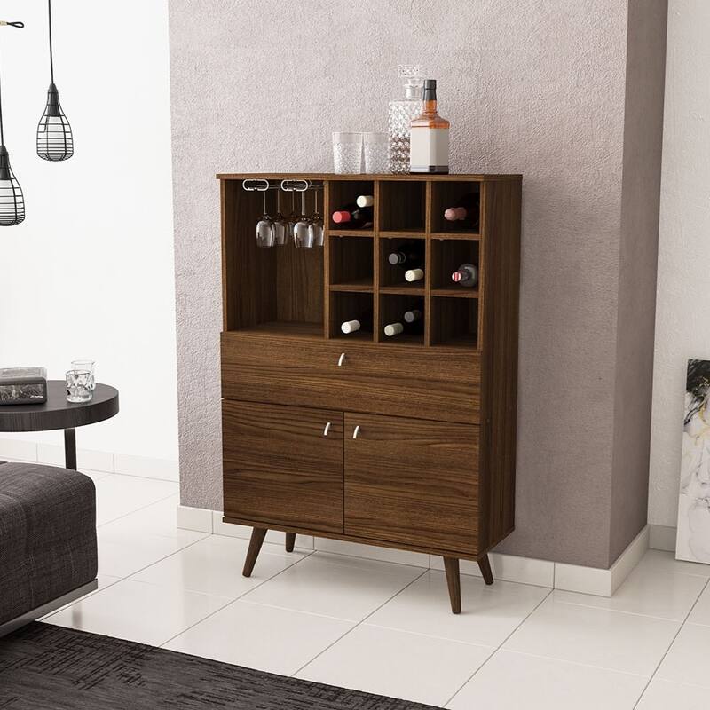 Polifurniture Salamanca Bar Cabinet, Walnut
