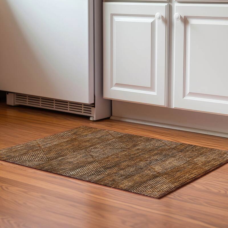 Premium Washable Super Soft Mid Century Modern Mayfield Rug - Terracotta - 1' 8" x 2' 6" - Rectangle