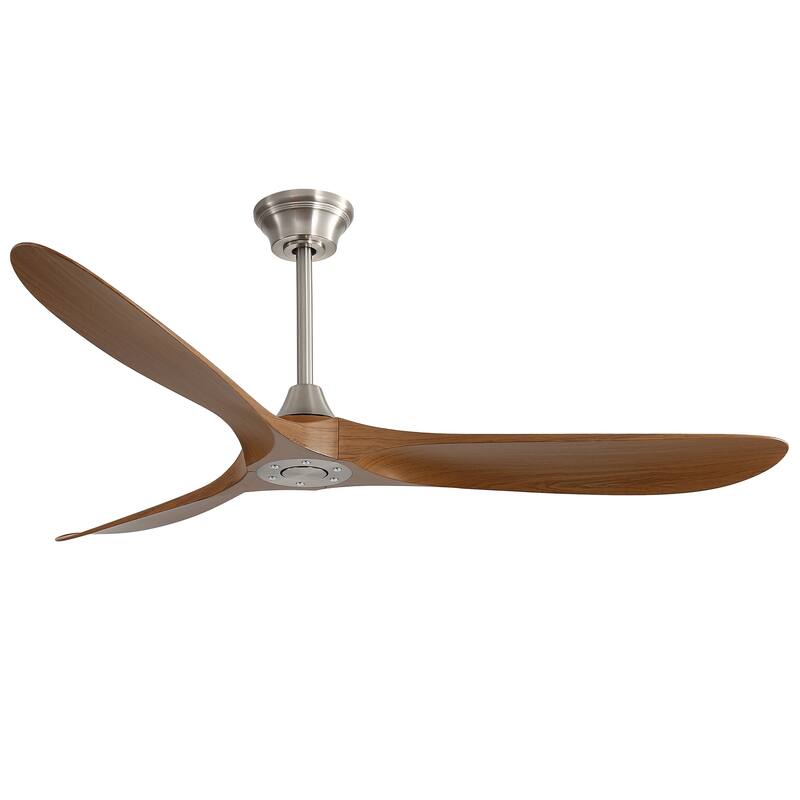 60 Inch Outdoor Ceiling Fan Without Light 3 ABS Blade with Smart APP Control - Brushed Nickel