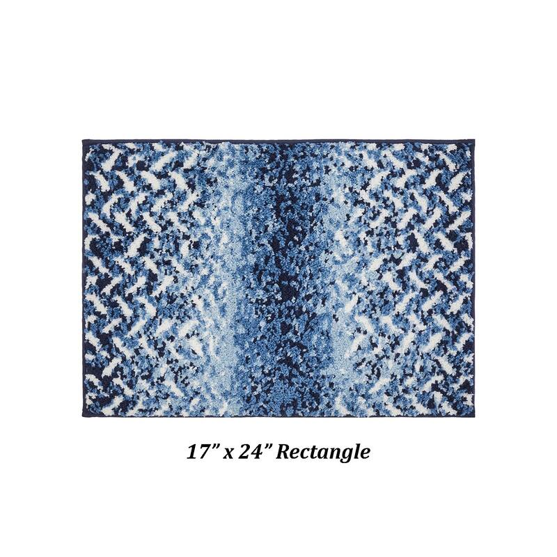 Better Trends 100% Micro Polyester Knitted Bathroom Rugs - Casablanca Collection with Chevron Pattern, Machine Washable Bath Mat