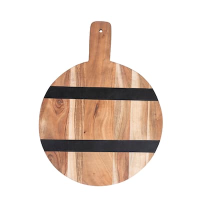 Mango Wood Cheese and Cutting Board with Stripes