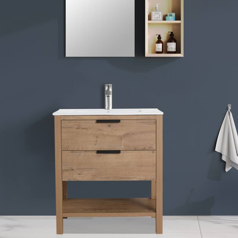 Topcraft Freestanding Bathroom Vanity with Ceramic Sink - 30"
