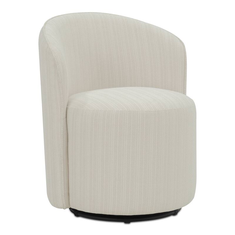 NADAAL STUDIOS Virelith Outdoor Dining Chair, Swivel Base with Aluminium Frame and Olefin Upholstery, Cream