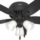 preview thumbnail 11 of 19, Hunter 42" Newsome Flush Mount Ceiling Fan w/ 3-Light LED Light Kit and Pull Chain - Transitional, Casual - Low Profile!