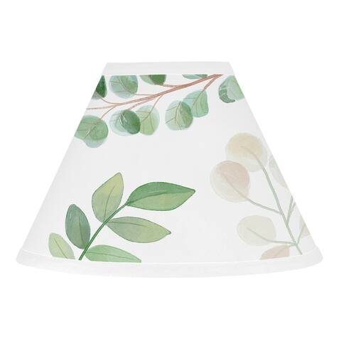 Floral Leaf Collection Lamp Shade - Green and White Boho Watercolor Botanical Woodland Tropical Garden