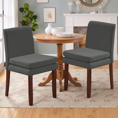 Upholstered Dining Chairs, Modern Dining Room Chairs Set of 2 with Thick Padded Cushion Seat, Linen Fabric Kitchen Dining Chairs