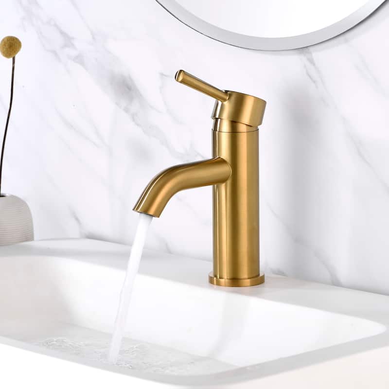 Luxier BSH03-S Single Handle Single Hole Bathroom Faucet with Drain