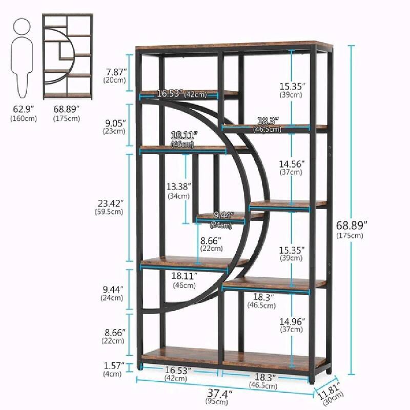 Versatile Freestanding Bookshelf - Geometric Design Display Bookcas