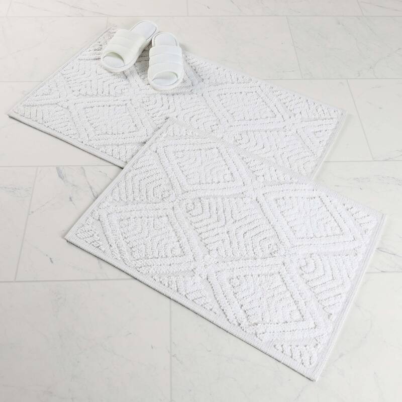 Superior Ceton Geometric Washable Bath Rug, Set of 2