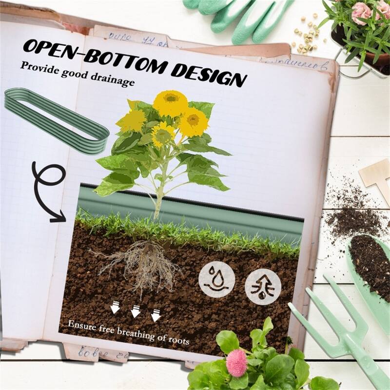 Outdoor Raised Garden Bed with Drainage and Rubber-Sealed Top - 94.5" L x 24.5" W x 11.75" H