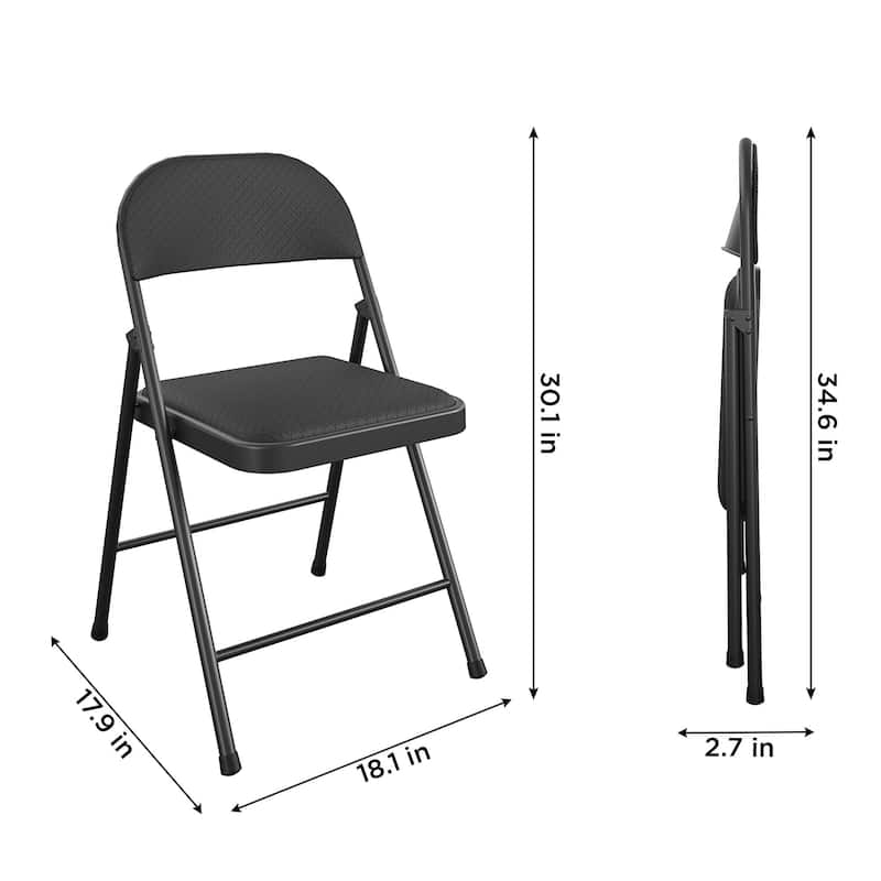 COSCO SmartFold Fabric Folding Chair, 4-Pack