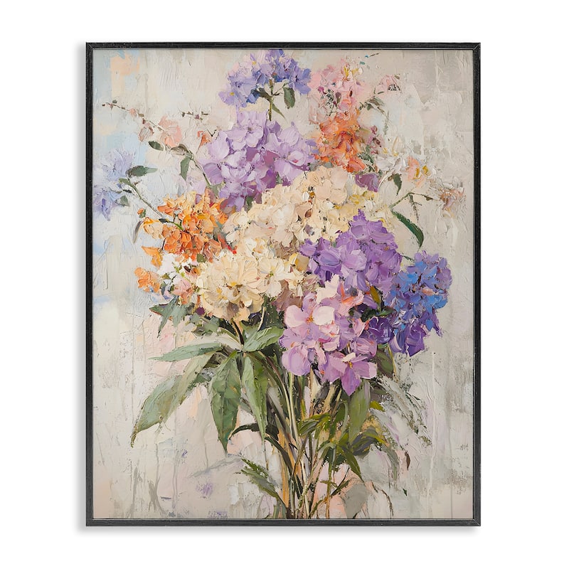 Stupell Abstract Hydrangea Clusters Framed Giclee Art Design By Franklyn Gregory - 11 x 14 - Black