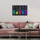 preview thumbnail 59 of 64, Luminous Party Champagne, Colorful Party Bubbles Modern Black Canvas Wall Art Print for Dining Room