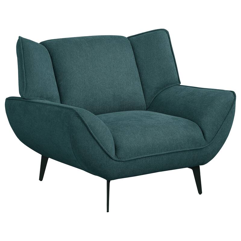 Acton Upholstered Flared Arm Sofa Set Teal Blue