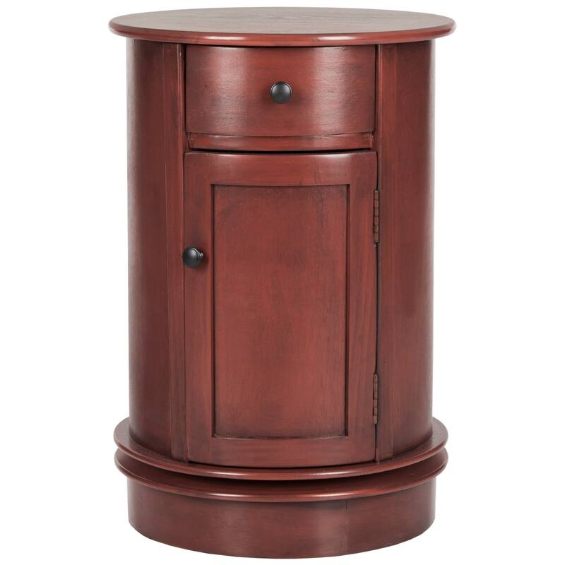 SAFAVIEH Celestia Grey Swivel Storage Accent Table - 18Wx18Dx26H - Red