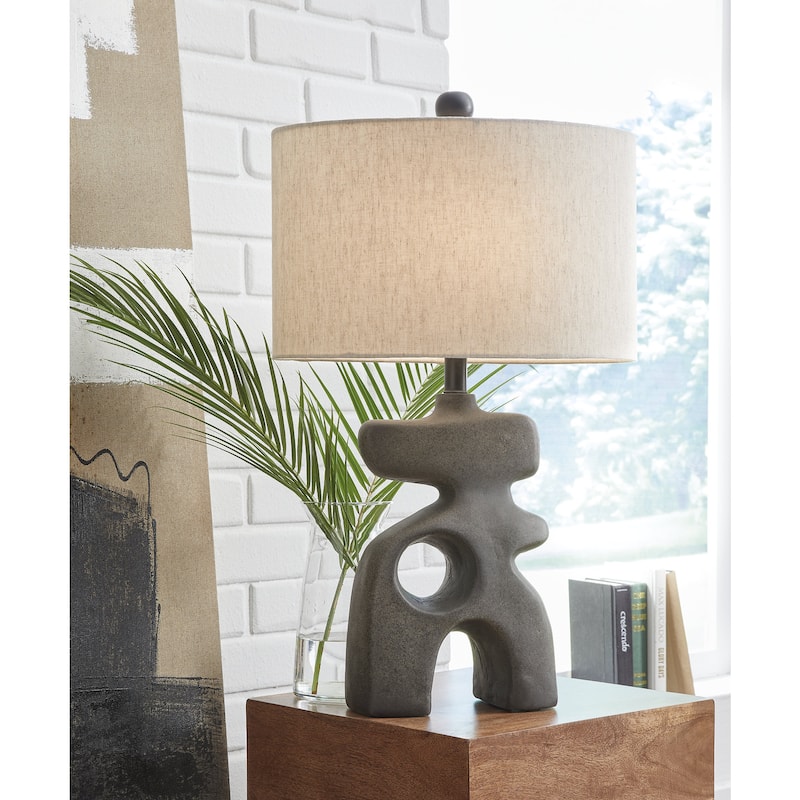 Signature Design by Ashley Danacy Distressed Black Table Lamp - 16" W x 10.13" D x 26.63" H