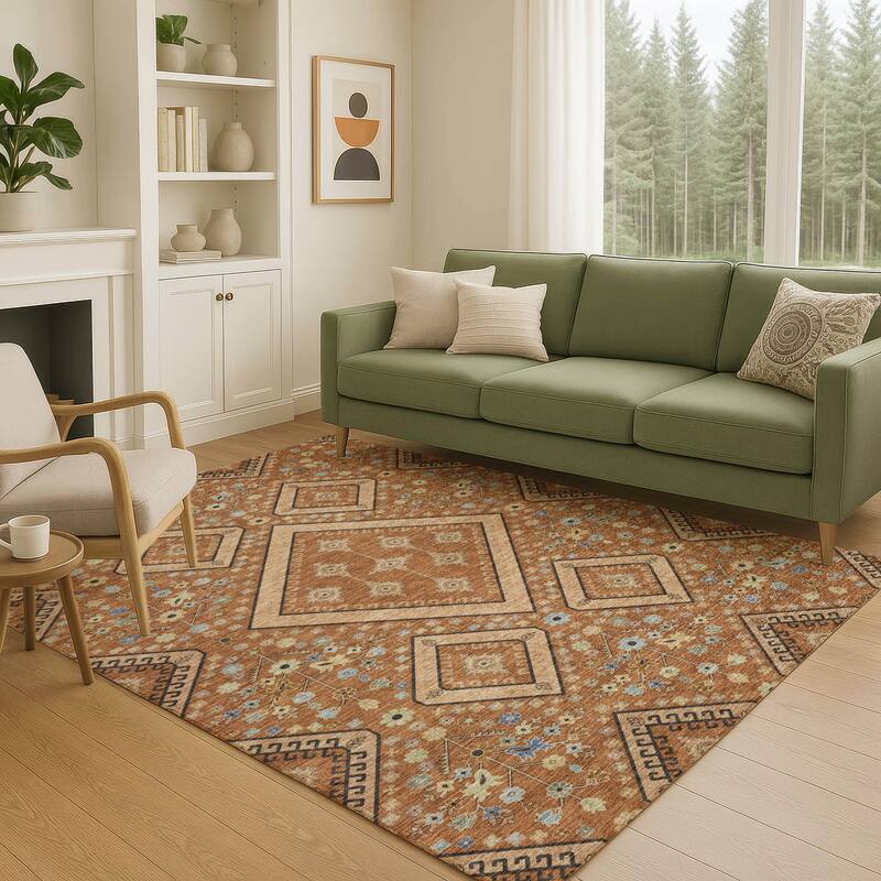 Machine Washable Indoor/ Outdoor Boho Milli Chantille Rug