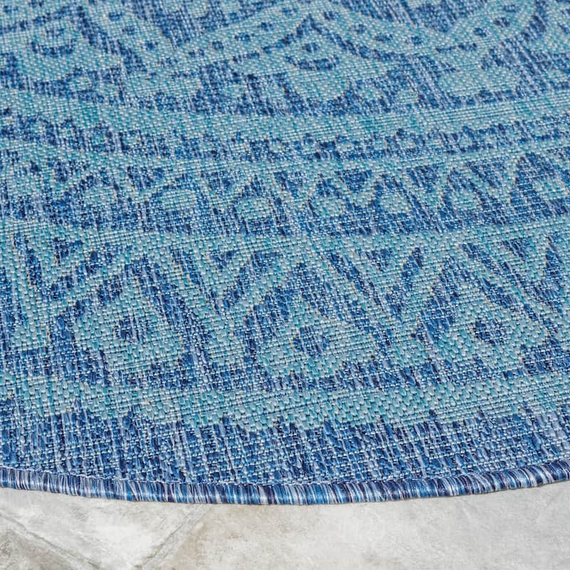 SAFAVIEH Courtyard Fran Mandala Indoor/ Outdoor Waterproof Patio Backyard Rug