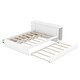 preview thumbnail 10 of 35, Full Size Platform Bed with Trundle and Drawers Wood Full Bed Frame with a Rolling Shelf Platform Bed with Desk - White