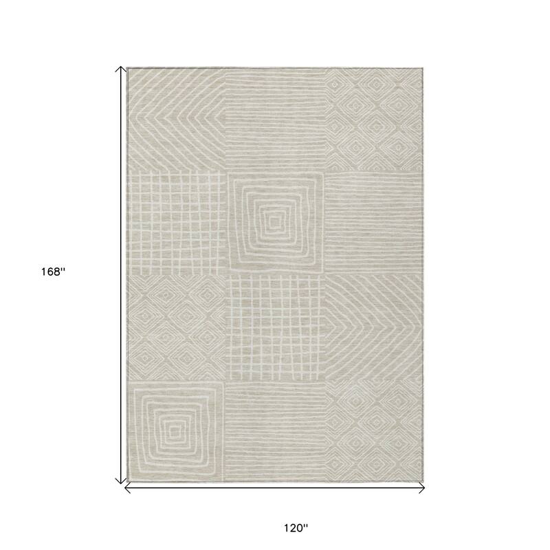 HomeRoots Geometric Transitional Rectangle Outdoor Rug