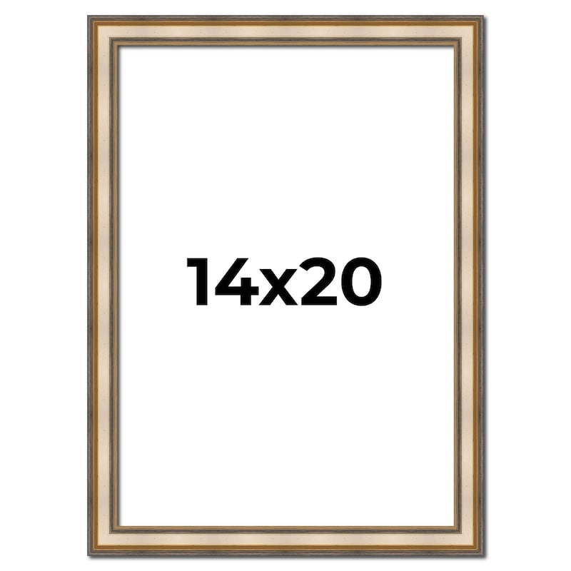 14x20 Frame Gold Solid Wood Shadow Box Width 1.5 Inches | Interior Frame Depth 2 3/8 Inches