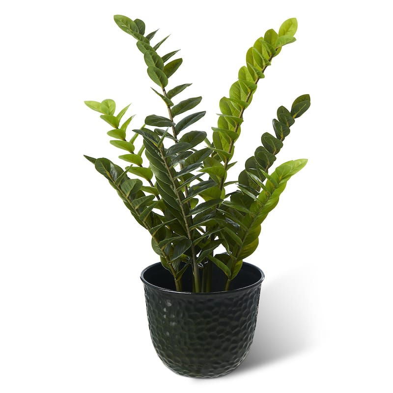 Glitzhome Honeycomb Textured Blue Green Faux Ceramic Pot Plastic Planter(Set of 2 / Set of 3)