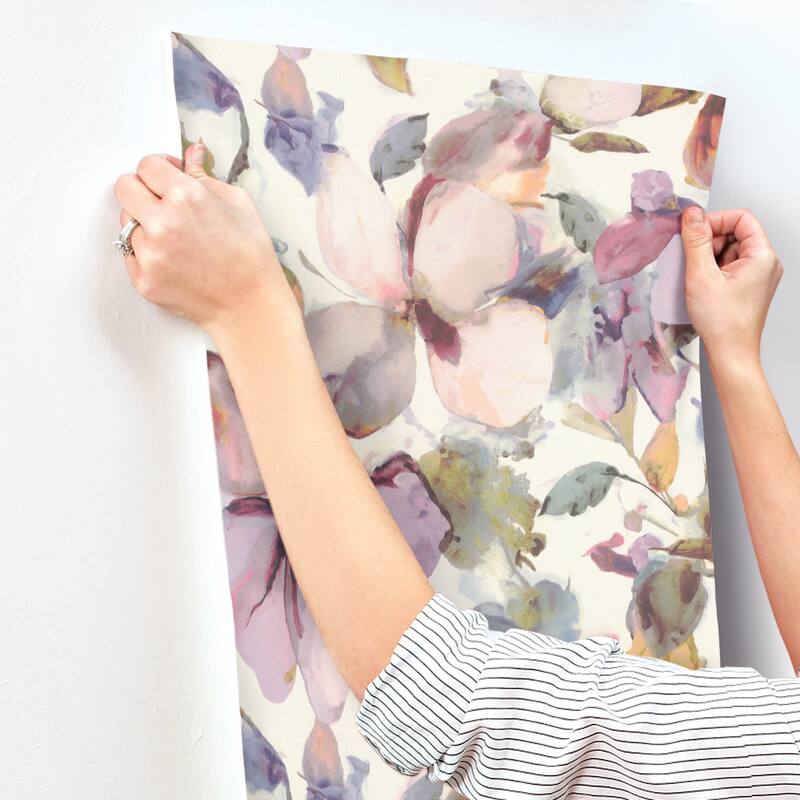 A-Street Prints Liliana Plum Floral Wallpaper
