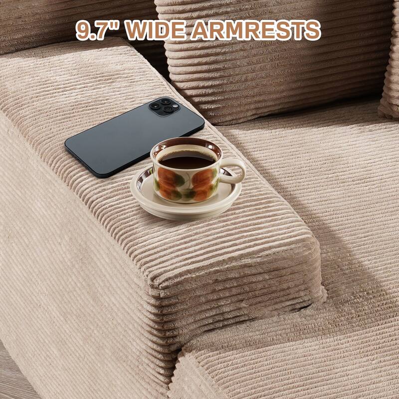 XIZZI Chaise Lounge Chair Corduroy Boneless Sofa Bed Sleeper Couch