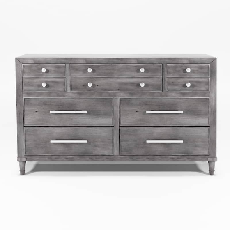 Hax Transitional Grey 58-inch Wide Solid Wood 7-Drawer Dresser by Furniture of America