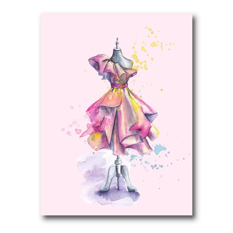 Designart "Beautiful Dress With Folds On Fashion Mannequin" French Country Canvas Wall Art Print