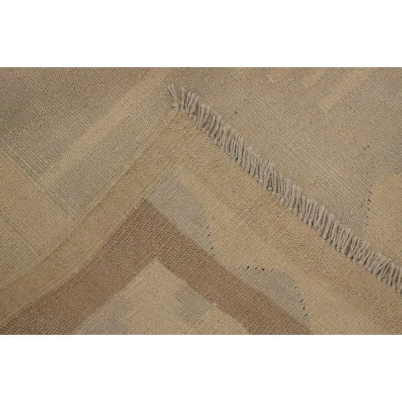 Hand Woven Oriental 100% Wool Carpet Southwestern Tribal Greys & Charcoal Kilim Area Rug - 8' 3'' X 4' 9''