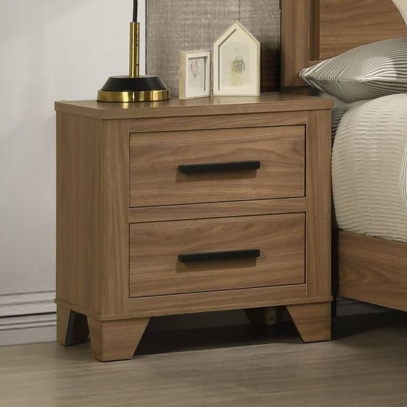 Transitional Walnut Finsih 3PC bedroom Furniture Set