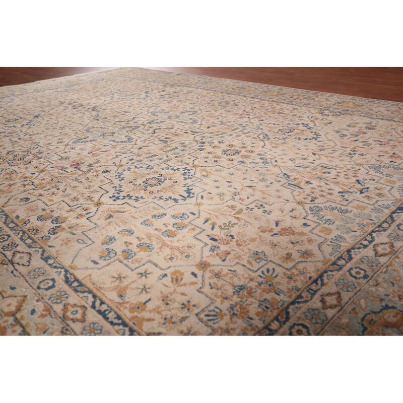 Kashan Signed Persian Area Rug Handmade Wool Carpet - 8'5"x 12'1"