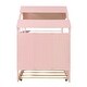 preview thumbnail 15 of 15, Pink Twin Size Solid Wood House Bed with Trundle and Storage for for Kids, Boys and Girls
