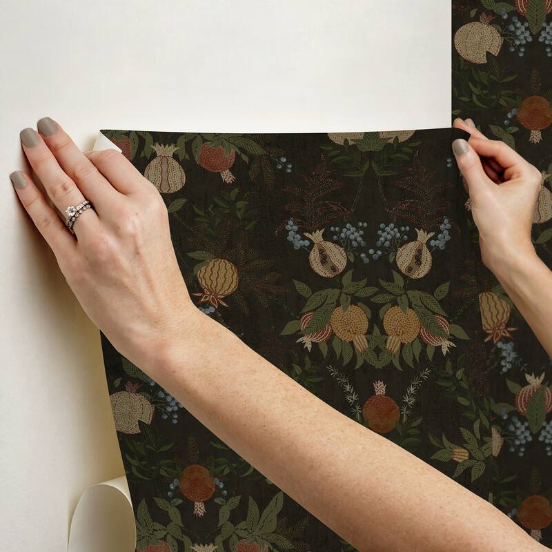 Chris Loves Julia x NuWallpaper Melograno Cinder Peel and Stick Wallpaper