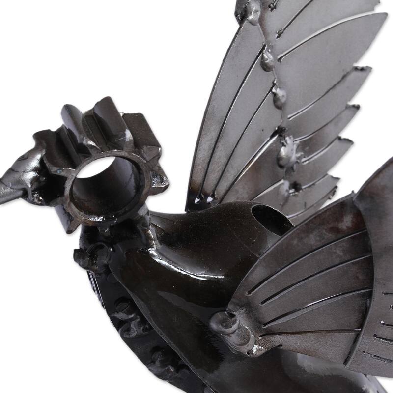 Novica Handmade Flitting Hummingbird Upcycled Metal Auto Part Sculpture