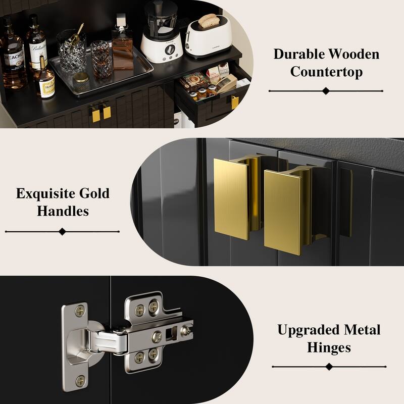 Meyreso Wood Tall Furniture - Kitchen Pantry Storage Cabinet with Doors