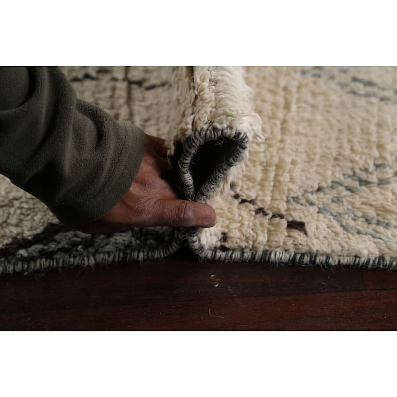 Vegetable Dye Moroccan Berber Oriental Area Rug Wool Handmade Carpet - 6'1" x 9'2"