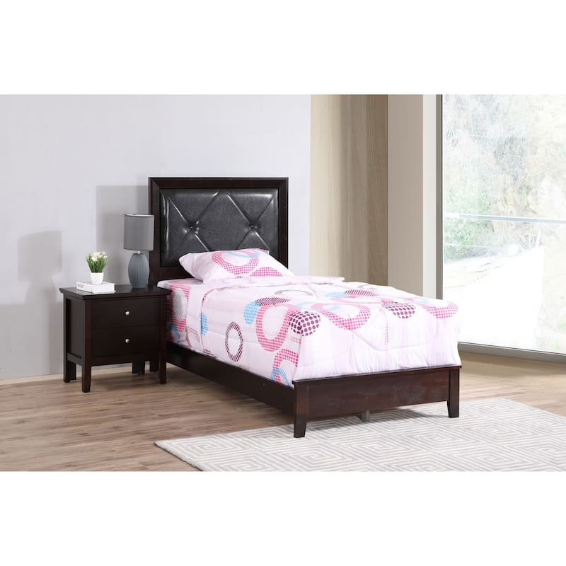 Primo Faux Leather Bed - Espresso - Twin