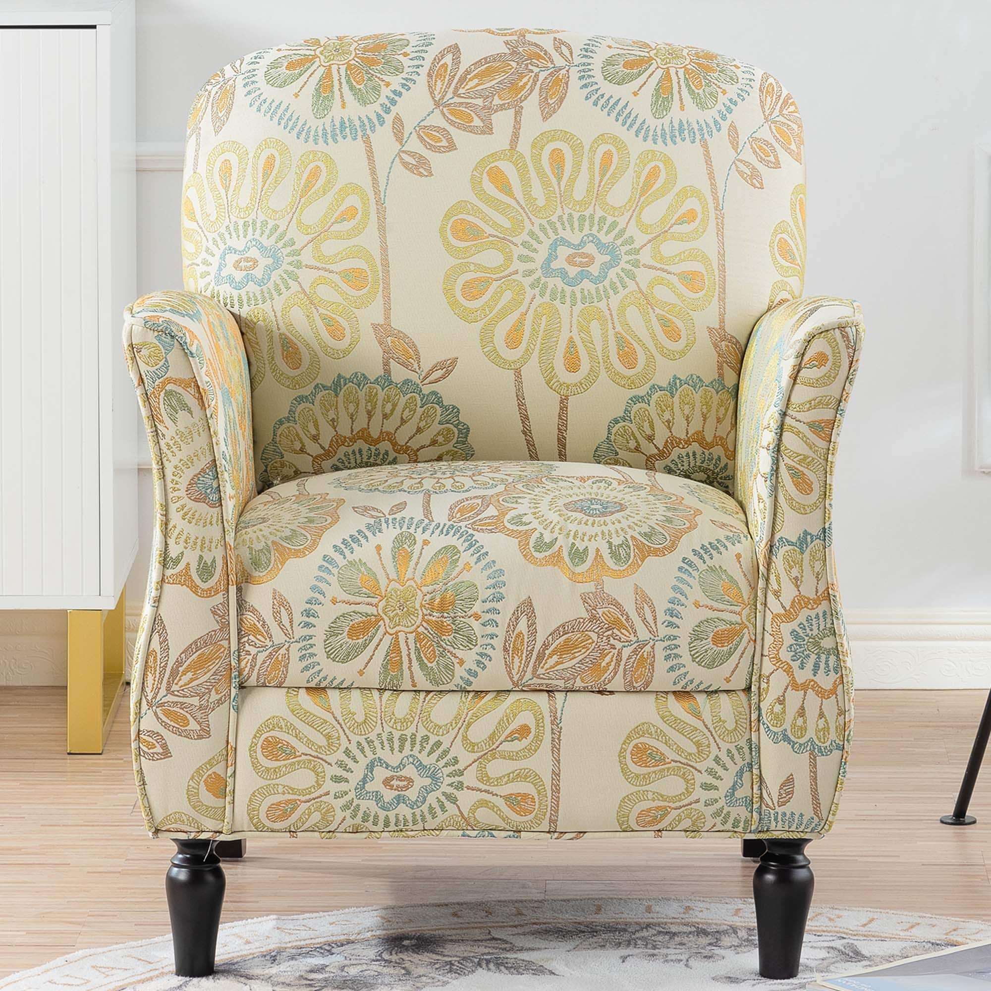 Printed accent chairs top with arms