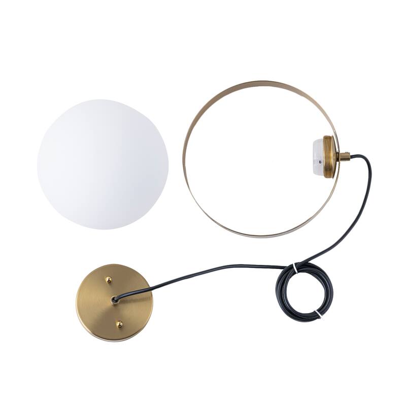 Modern 10-In Single Light LED Pendant Opal Glass Shade Metal Frame - Dia.10-in