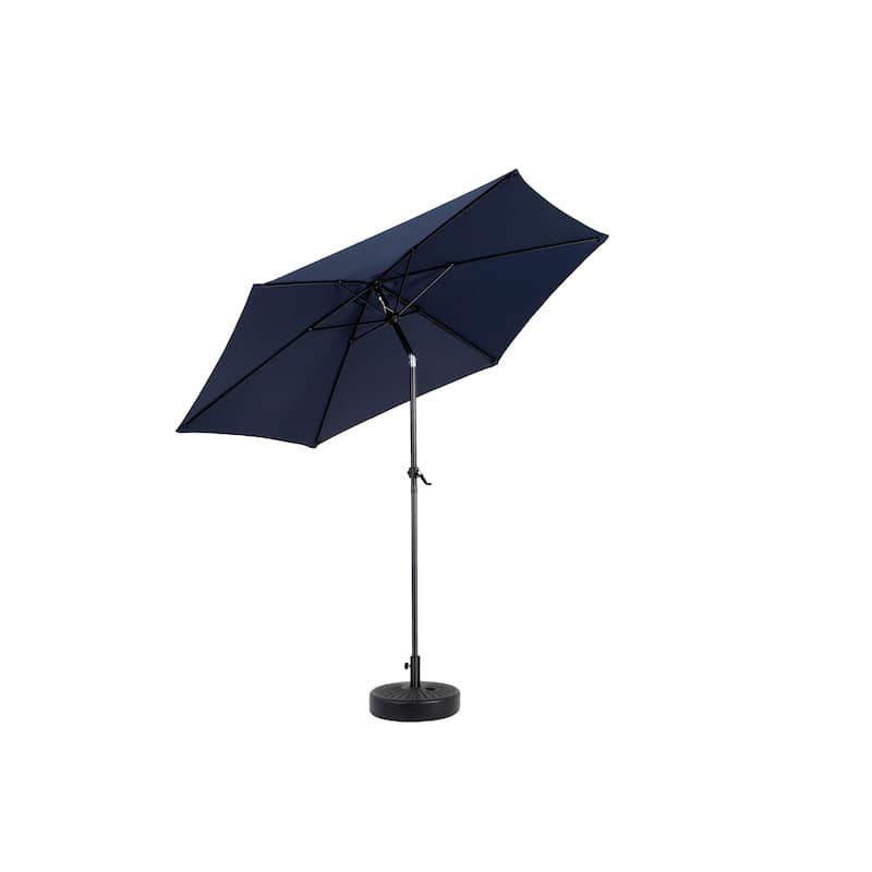 9ft Navy Blue Patio Umbrella w/ Tilt & Crank – 6 Ribs, No Base