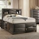 preview thumbnail 7 of 6, Furniture of America Brent Kids Storage Platform Bed with Drawers and Bookcase Headboard Grey