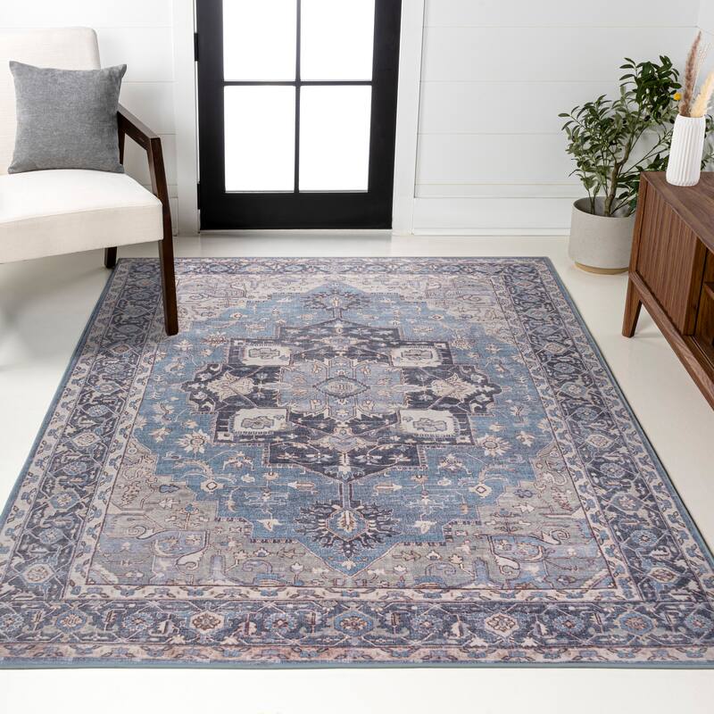 JONATHAN Y Marrakesh Ornate Medallion Machine Washable Area Rug