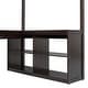 preview thumbnail 14 of 16, Espresso Full Size Wooden Loft Bed with Tri-fold Mirror, Solid Wood Bed with Desk and Shelves