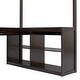 preview thumbnail 14 of 16, Full Size Solid Wood Loft Bed with U-shaped Desk & Storage Compartments, Space Saving Bedframe with Tri-fold Mirror, Espresso