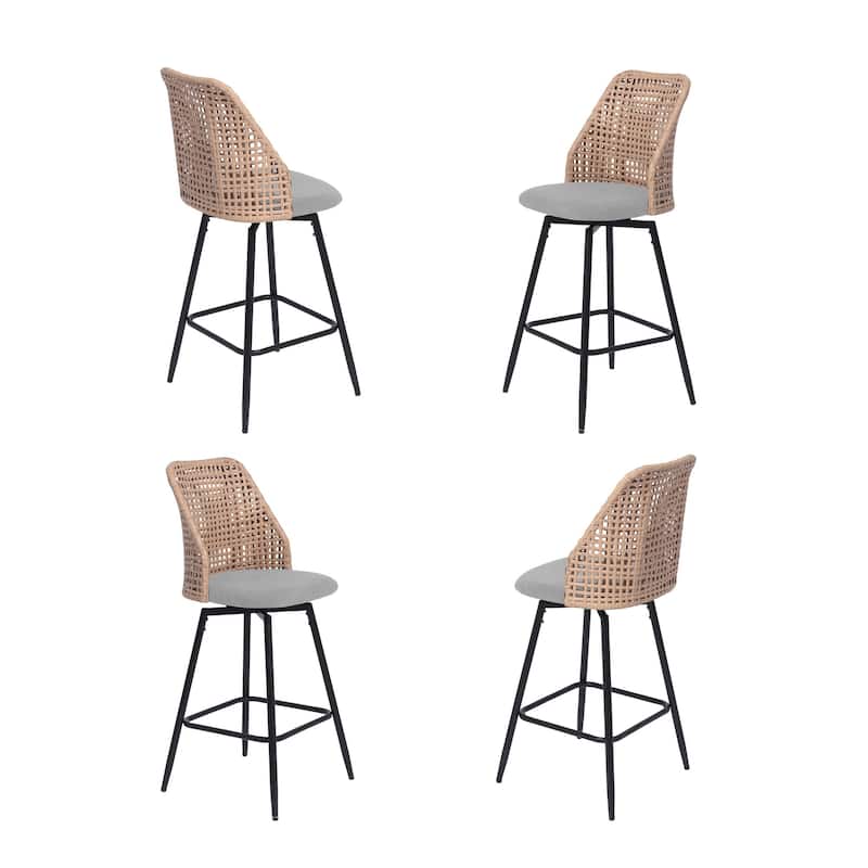 28.8" Indoor Swivel Wicker Barstools