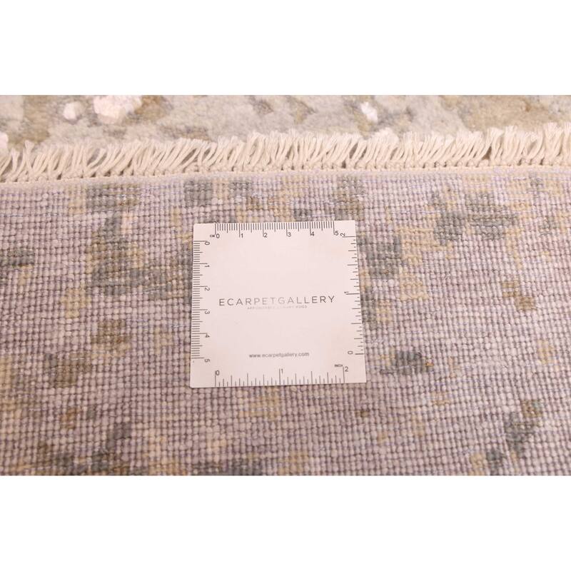 ECARPETGALLERY Hand-knotted Legacy Grey Silk, Wool Rug - 2'5 x 10'3