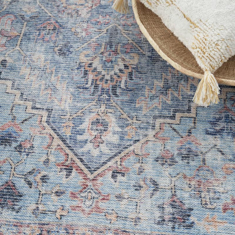 New Concept Washables Vintage Medallion Machine Washable Area Rug
